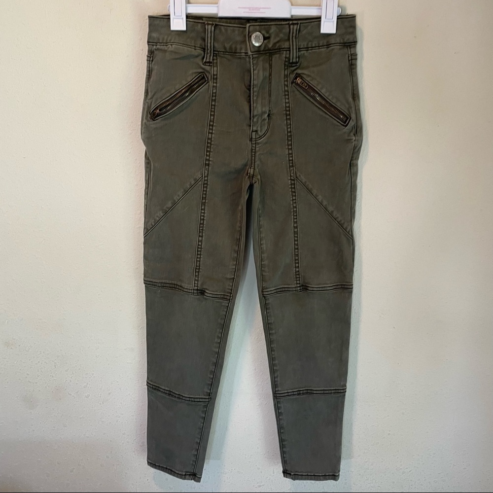American Eagle green jeans size 0 short super stretch